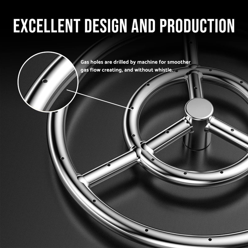 Skyflame 12-Inch Round Fire Pit Burner Ring, 304 Stainless Steel - Image 4